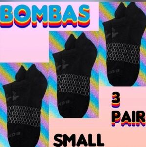 Bombas Ankle Socks Small 3 Pair Unisex Womens & MensHoneycomb Black/Grey BNWT